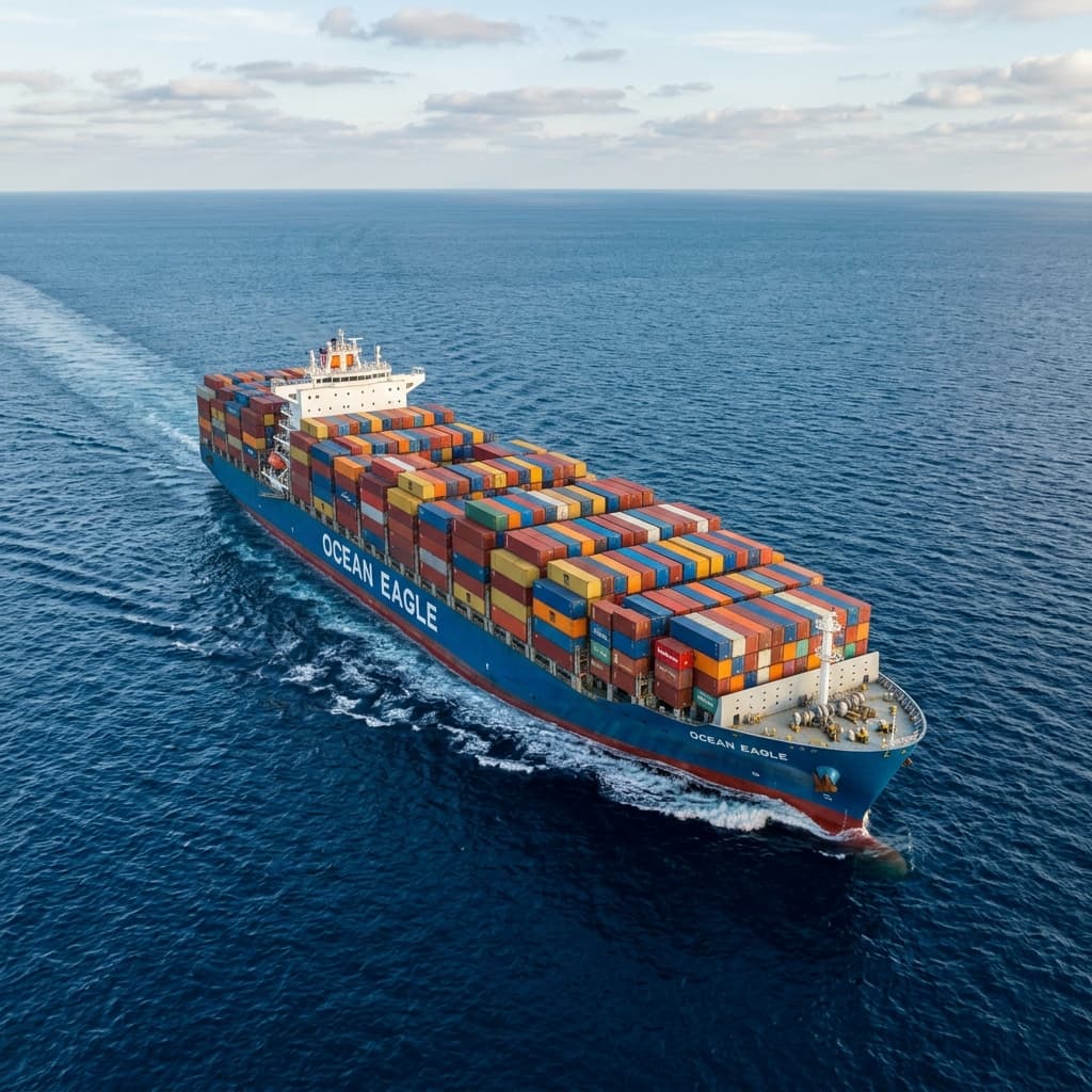Container Cargo Ship at Sea